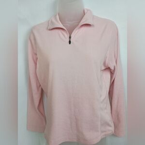 2/$30 COLUMBIA Butterly Pastel Pink Quarter-Zip Lightweight Fleece Top (#1,425)
